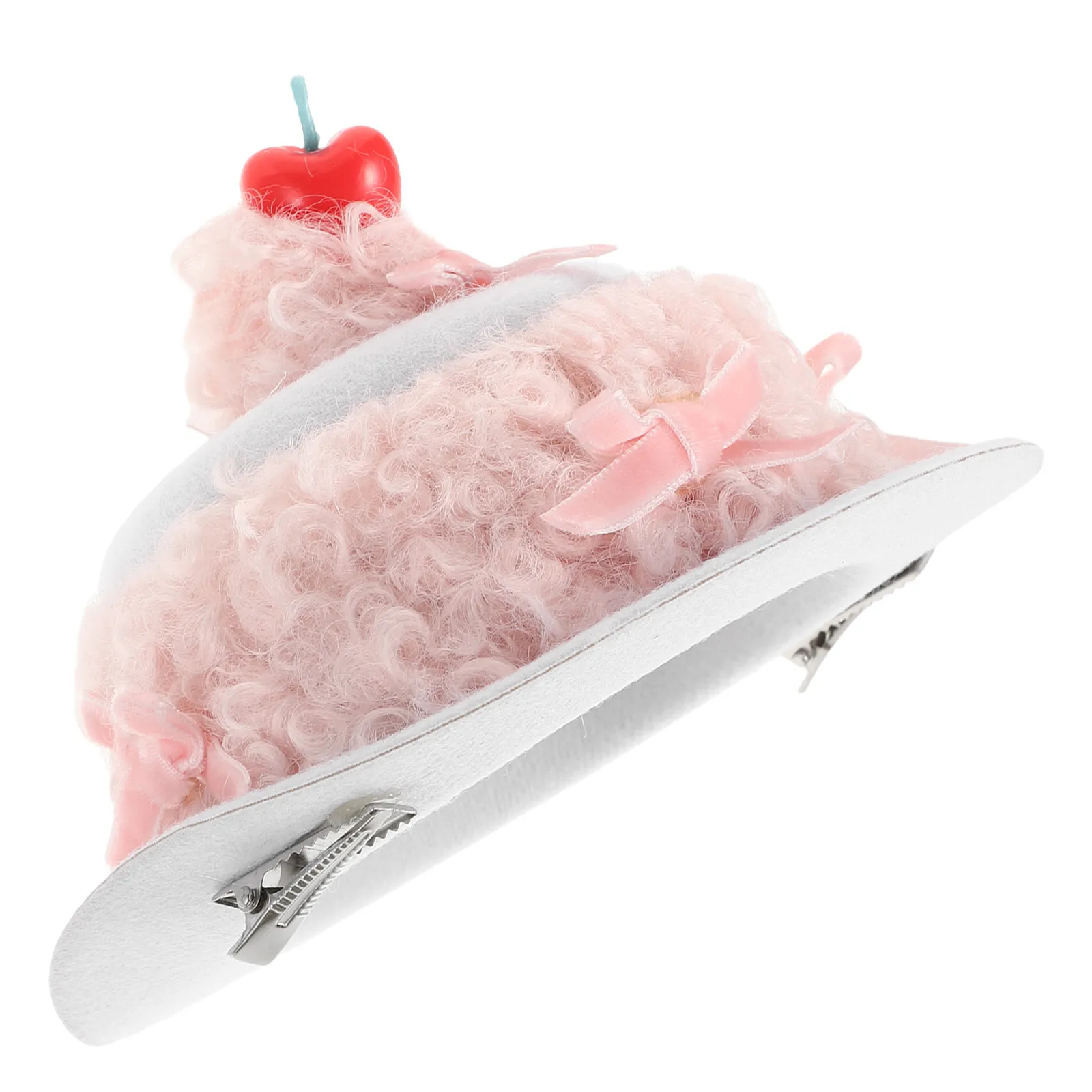 

Birthday Hat Hair Clip Cherry Cream Cake Design Cute Food Hairpin Reusable Lightweight Birthday Party Hair Accessories for Girls