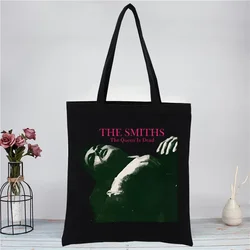 The Smiths The Queen Is Dead Shopping Canvas Bag Female Girl Tote Eco Harajuku Morrissey 1980's Rock Shopper Shoulder Bags