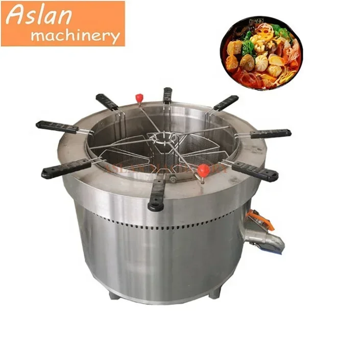 

Gas type Japanese Hand-Pulled Noodle cooker tank /Electric fast food pasta cooking machine/rotating meatball soup boiling oden