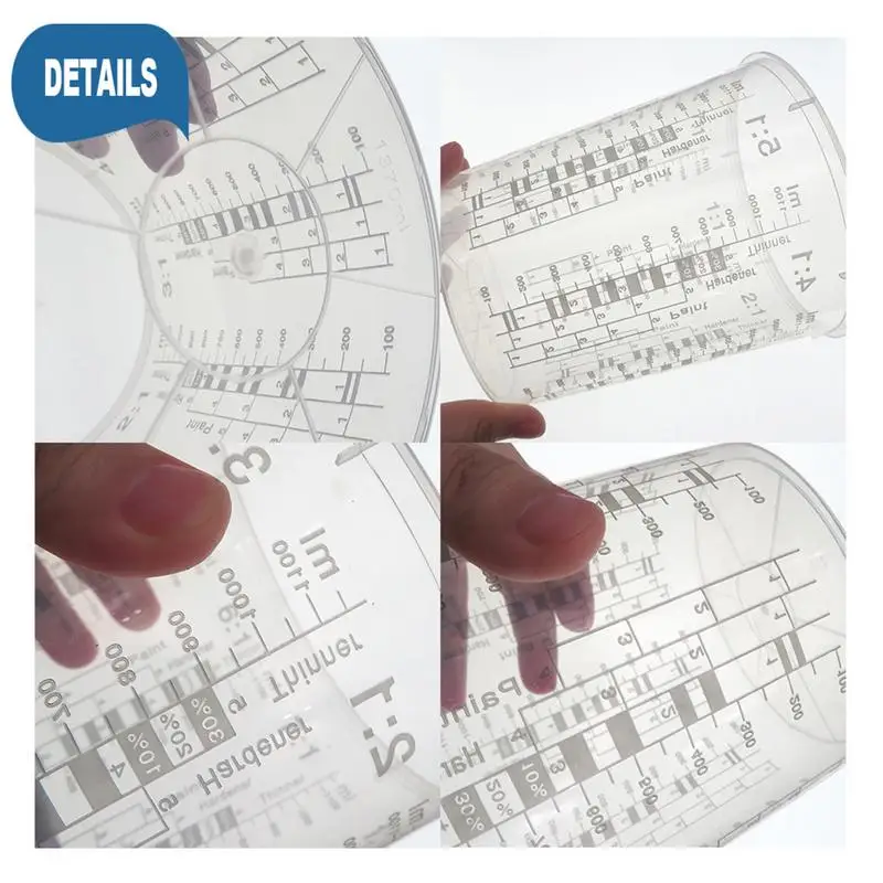 

10 шт., 1370 мл, калиброванная чашка для смешивания краски, пластиковые прозрачные чашки для точного смешивания краски с крышками, мерная чашка для краски ﻿