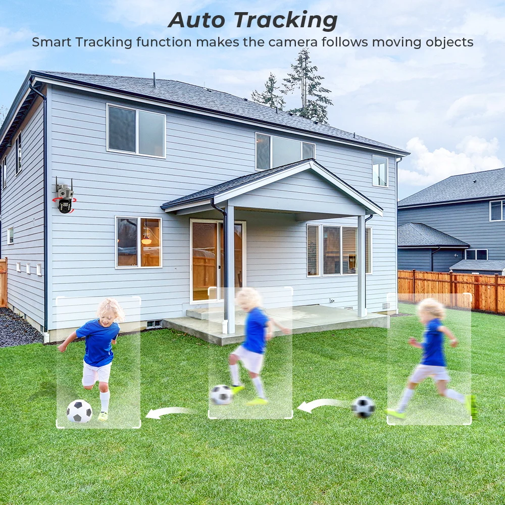 BESDER 12MP 6K PTZ Wifi Camera Three Lens Security Protection Night Vision Outdoor IP Camera CCTV Surveillance Monitor ICSEE APP