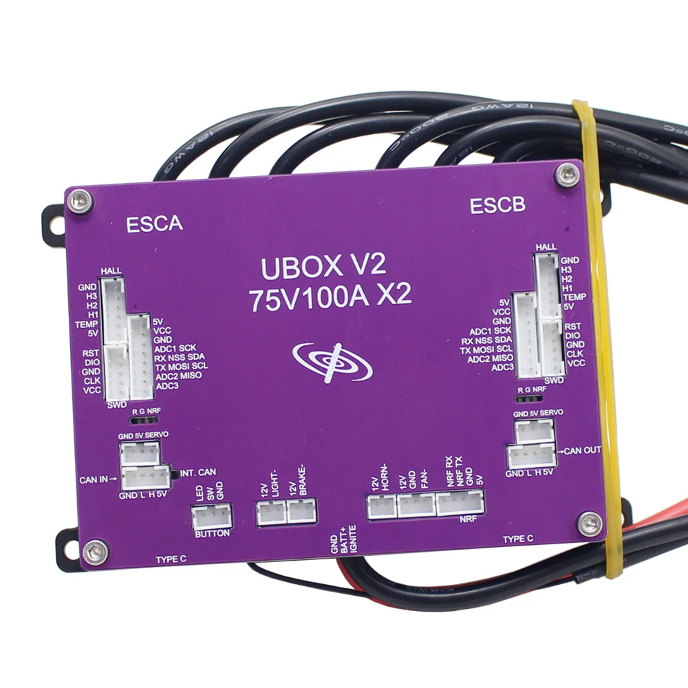 Ubox V2 75V 200A Controller a doppio motore basato su VESC con modulo Bluetooth adattatore Ewheel ADC per scooter Skateboard elettrico