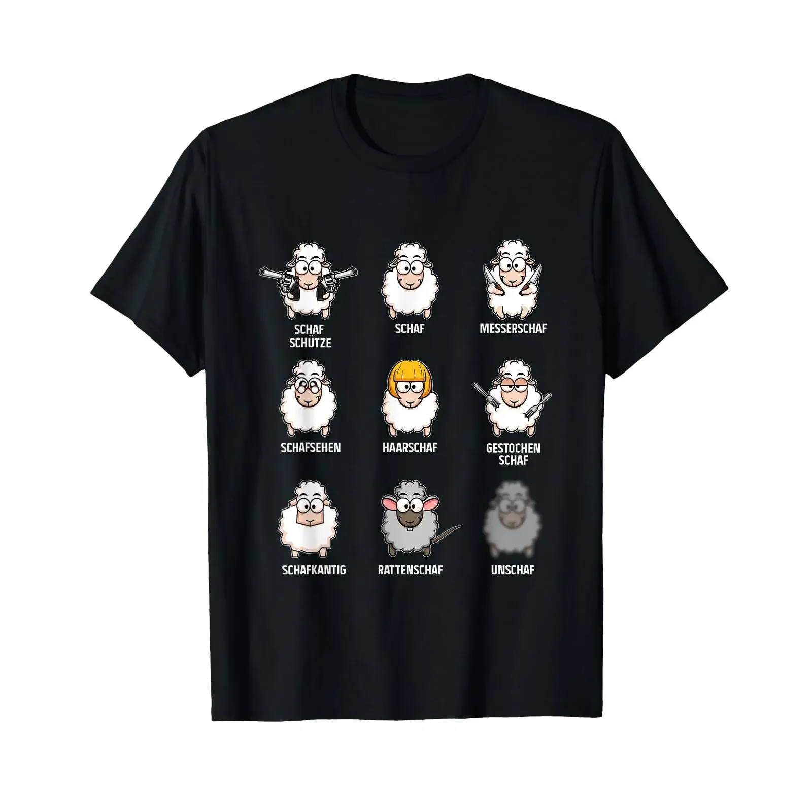 Funny sheep pun unsheep flock T shirt vintage Washed homme Casual graphic Breathable Top For Everyday Wear Slightly Stretched