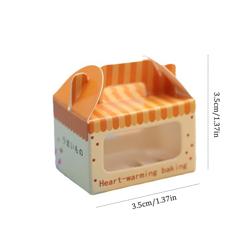 Caja de postres en miniatura para casa de muñecas, caja de embalaje para tostadas y pasteles, juguete de decoración de escena viva, 3 piezas, 1:12