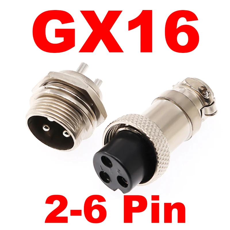 1 Set GX16 Aviation Plug Socket Connector 2 3 4 5 6 Pin Electric Scooter eBike Charging Charger Plug Male & Female Wire Panel