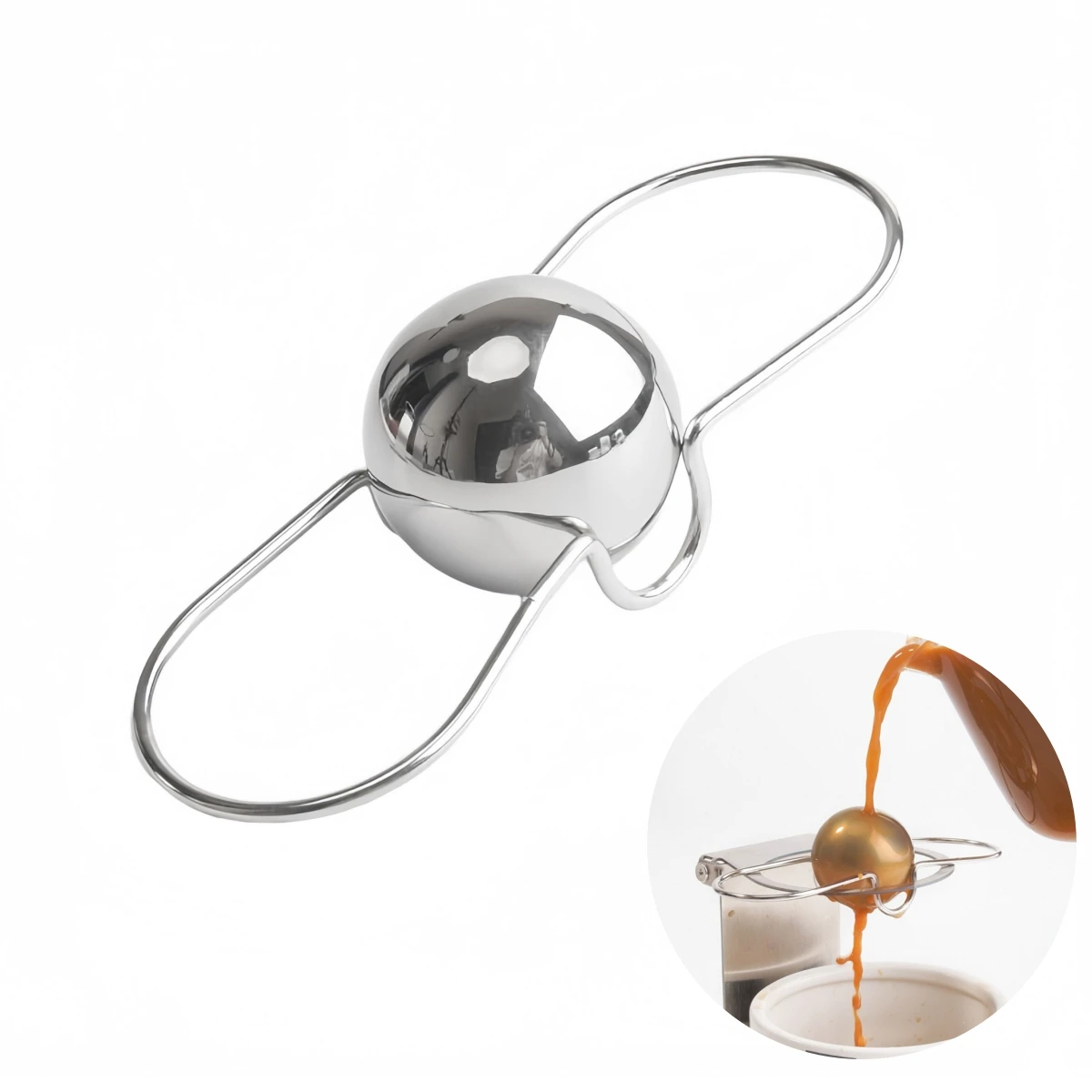 Stainless Steel Ice Ball with Holder for Coffee Whiskey Enhances Flavor Preserves Beverage Taste Reusable Chilling Stones