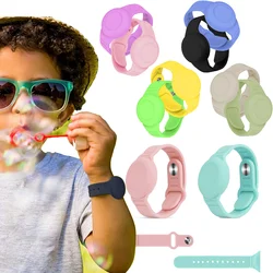 Pulsera Airtag impermeable para niños, brazalete de silicona suave, funda protectora para reloj, rastreador GPS ligero