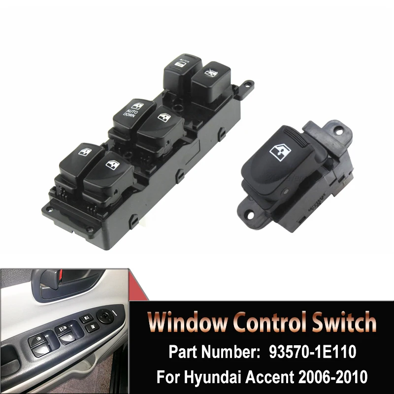 Electric Power Window Side Glass Control Switch Button For HYUNDAI ACCENT OEM NO. 93570 1E110 935701E110 2007 2008 2009 2010