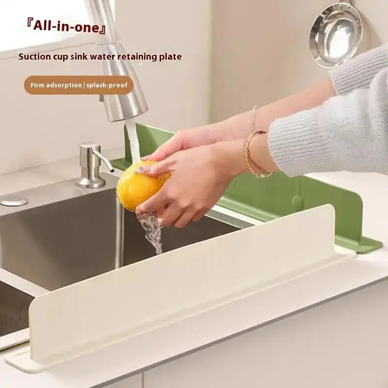 

【Peace】Silicone Kitchen Sink Water Splash Guard Washing Basin Anti-splash Stopper Waterproof Screen Bar Anti-water Board