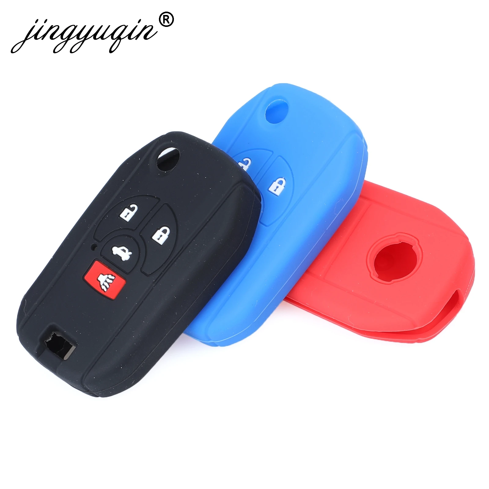 

Jingyuqin 30 шт./лот силиконовый 4 кнопки дистанционного ключа чехол для Nissan Versa Rogue модифицированный флип ключ оболочки