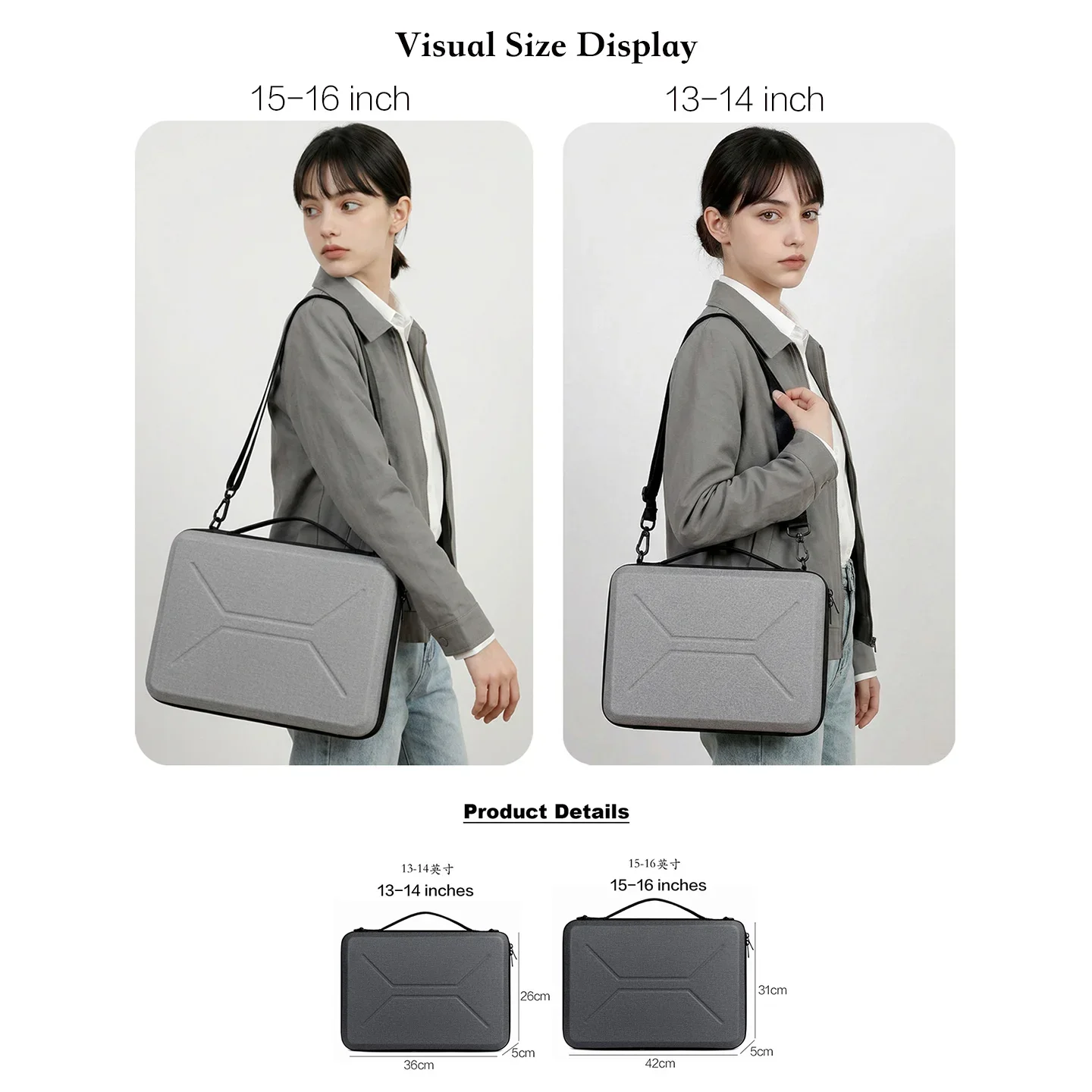 Hard Shell Laptop Bag Shockproof Ultra Thin Briefcase 13 14 15 16 Inch Sleeve Crossbody Shoulder Handheld Men Women Digital Bag