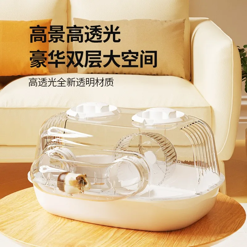 Spacious Transparent Acrylic Hamster Cage Villa Kit All Accessories Indoor Enclosure Specially For Syrian Hamsters