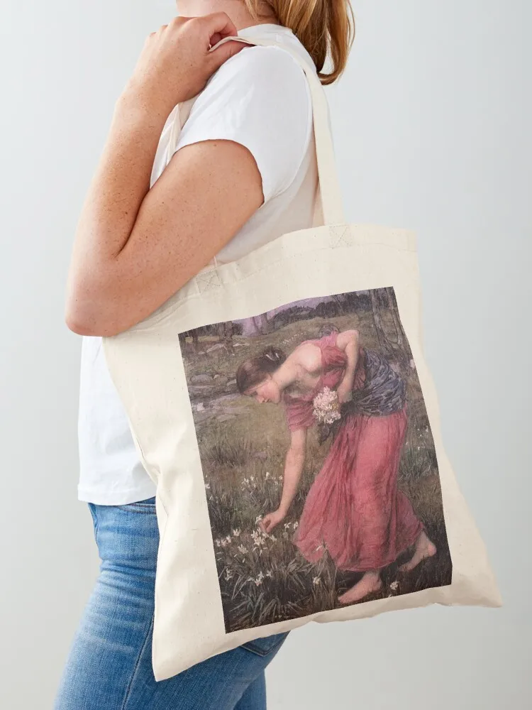 Vintage John William Waterhouse - Narcissus 1912 Fine Art Tote Bag tote bag screen handbag shopping cart bags Canvas Tote Bag