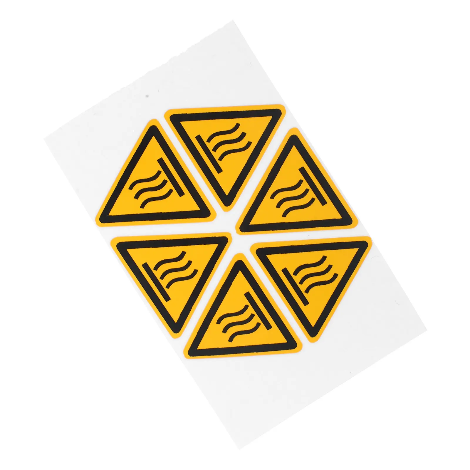 

6pcs Warning Labels High Temperature Caution Stickers Hot Surface Safety Decals For Equipment Glass Metal Surfaces