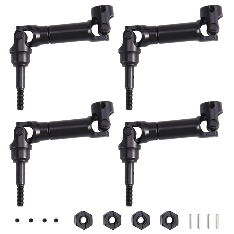 WOWFU-RC Car Accessories Kit- Universal CVD Front& Rear Drive Shafts+ Couplings Designed For Traxxas Mini Maxx Upgrades