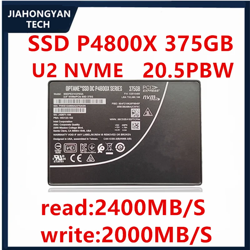 ต้นฉบับสำหรับ Intel Opus P4800X 375g 750g 1.5TB U.2 Enterprise Solid State Drive Service SSD