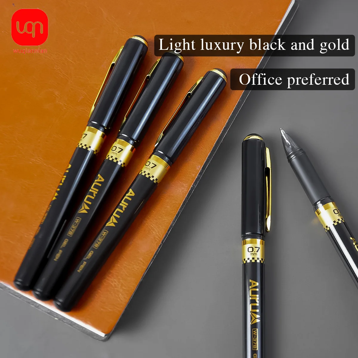 قلم جل أسود عالي الجودة 3/6/12CPS مع طرف 0.7 مم، كتابة سلسة. قلم توقيع بالحبر الأسود مناسب للكتابة والعمل المكتبي #2