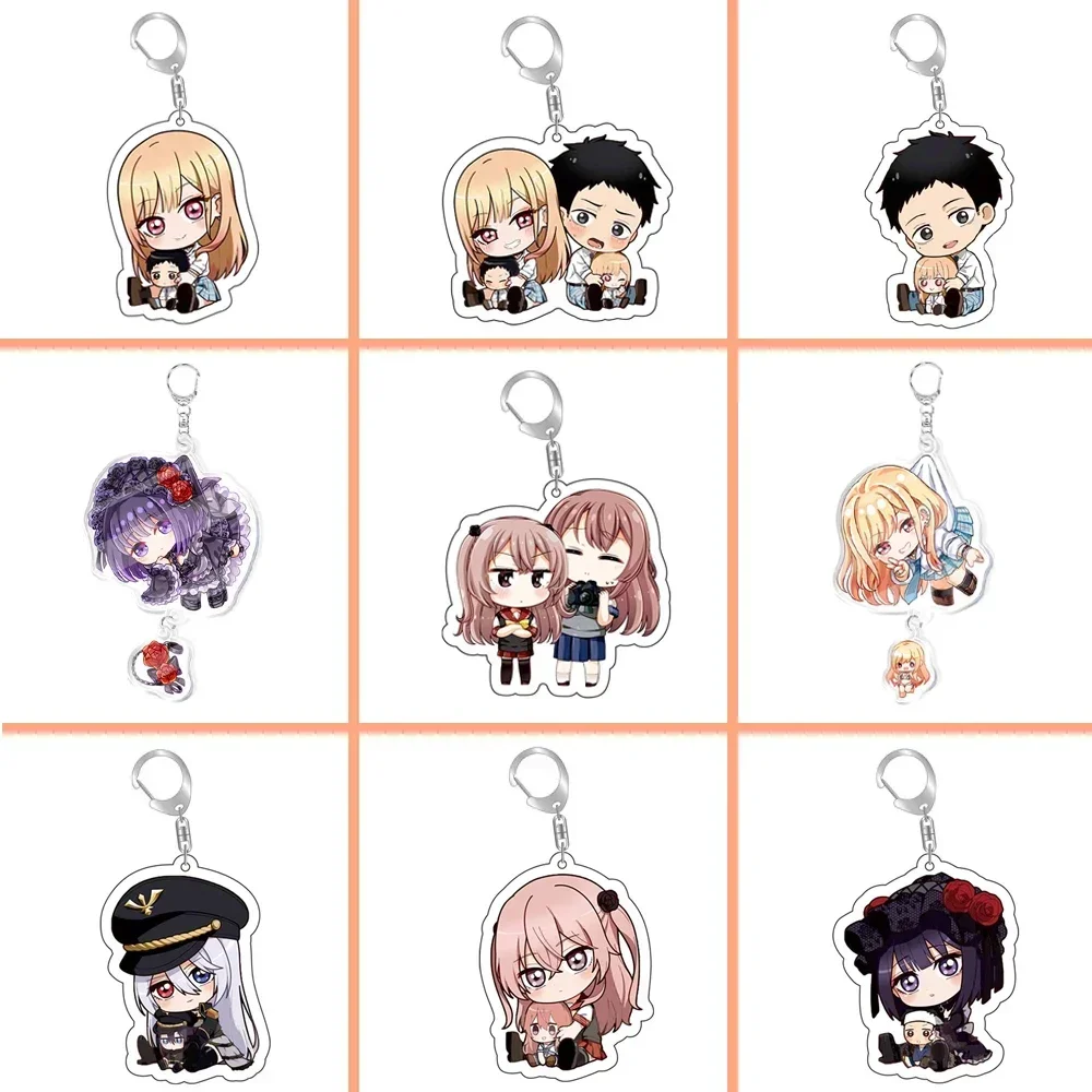 Cartoon My Dress-Up Darling Cute Acryic Keychains Kitagawa Marin Cos Baji Bag Parts Anime Accessories Keyrings