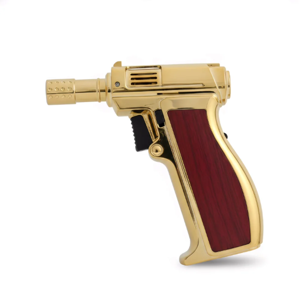 Encendedor de Gas Butano Turbo Metálico Resistente al Viento para Exteriores, Pistola de Soldadura Multiusos de Alta Temperatura, Encendedor Inflable, Herramienta para Fumar para Hombres