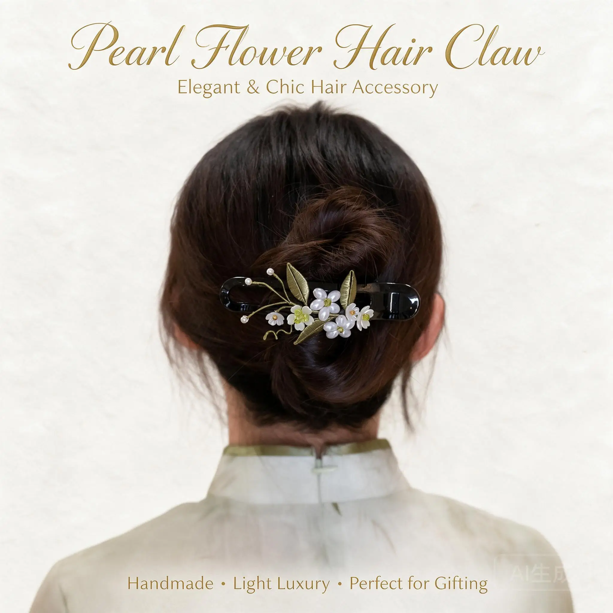Elegant Chinese Vintage Flower Bamboo Leaf Duckbill Hair Clips For Updo Bun Hanfu Cheongsam Classic Hair Accessories For Women