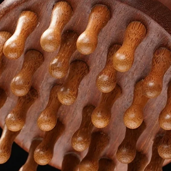 

Многофункциональная массажная расческа, массажные инструменты, портативная расческа Гуаша с круглыми зубами, деревянная терапия, массажер для головы с кольцом