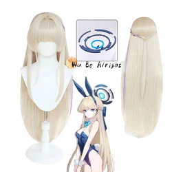 Game Blue Archive Asuma Toki Cosplay Bunny Wig Halo Headwear Women Halloween Party Carnival Roleplay Bunny Girls Long Hairs