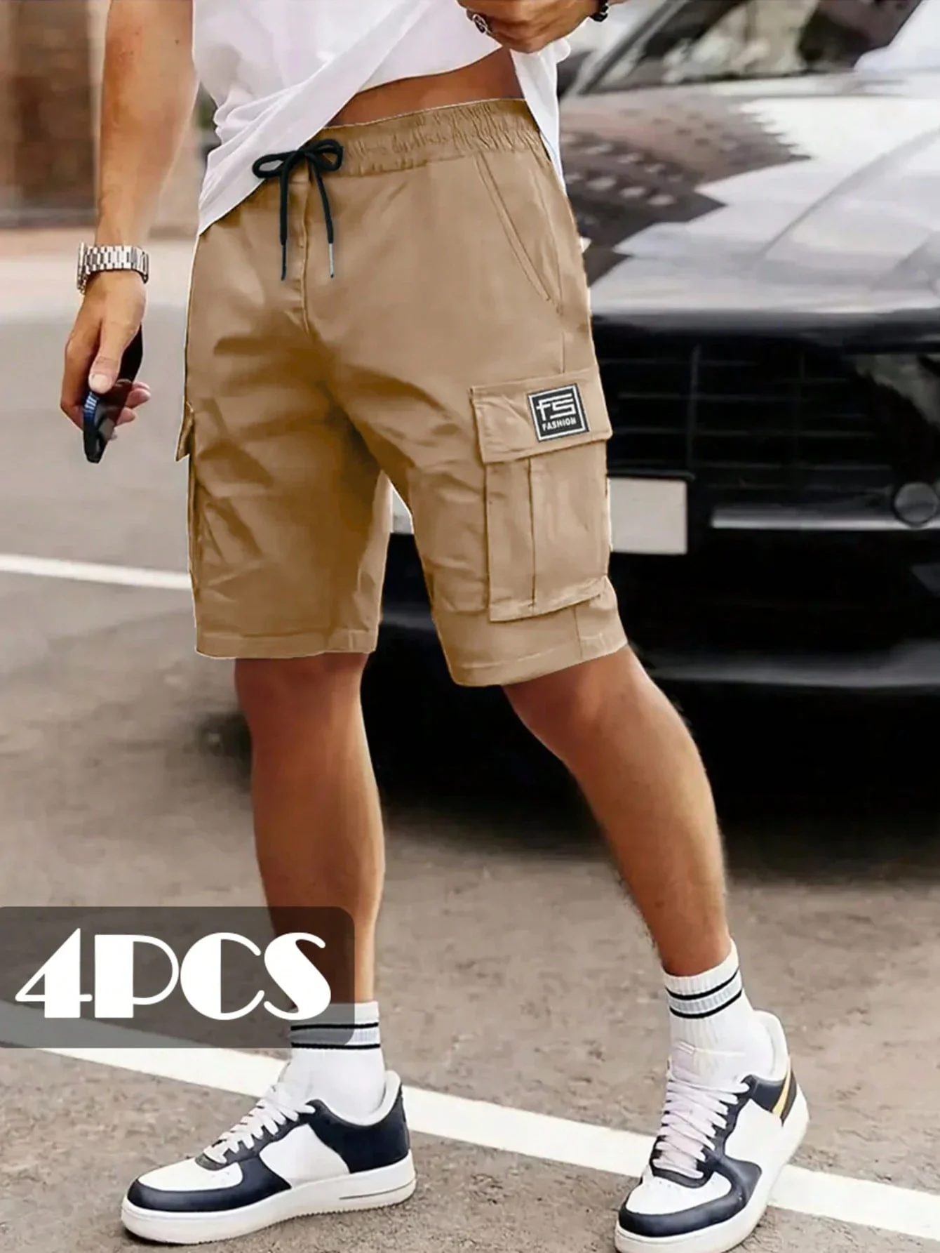

4-Pack Men's Casual Cargo Shorts Loose Fit With Pockets Summer Outdoor Streetwear