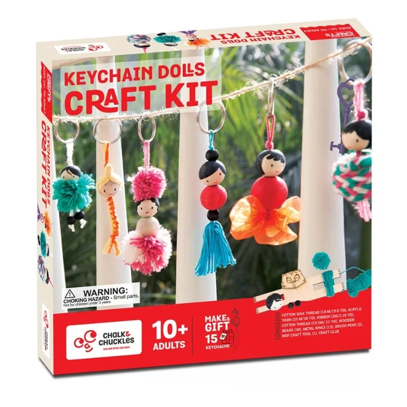 Keychain Doll Craft Kit Unique DIY Activity Kit for Children to Create Doll Keychains Creative Handmade