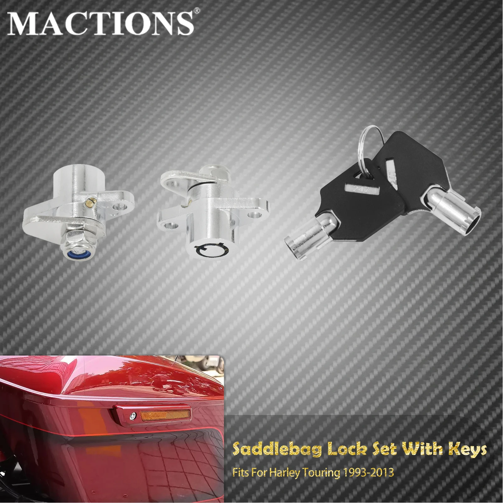 Motorcycle Saddlebag Lock With 2 Keys Set For Harley Touring Road King Street Electra Glide Road Glide FLHT FLHX FLHR 1993-2013