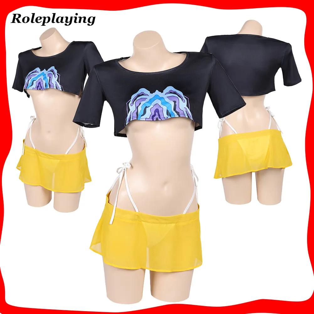 

Маскировка Mira Kpop Demon Hunter Косплей Костюм Женщины Фантазия Комплект сексуального нижнего белья Топ Юбка Фильм Хэллоуин Карнавальный костюм для вечеринки