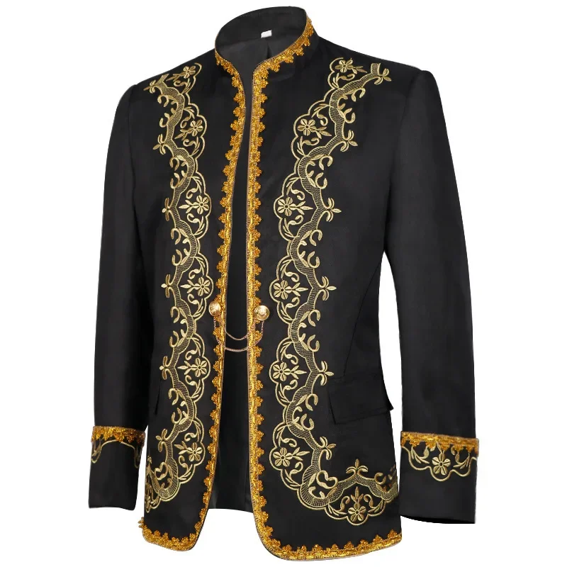 2025 Europe and USA  Gold-encrusted Court Dress Jacket for Men and Women,medieval Prom Performance Clothing,Halloween Costumes - Image 4