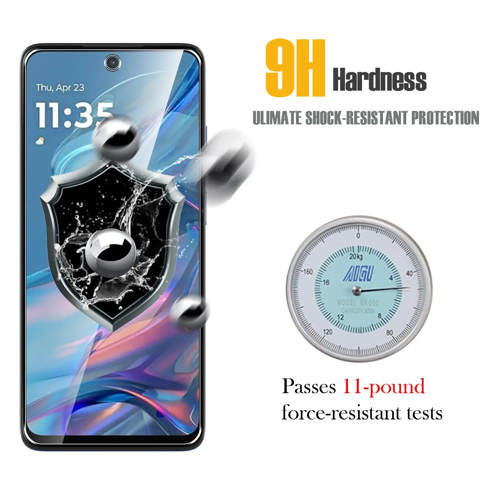

For Motorola Moto G45 Screen Protector Tempered Glass High Aluminum 9H HD Clear Transparent Case Friendly