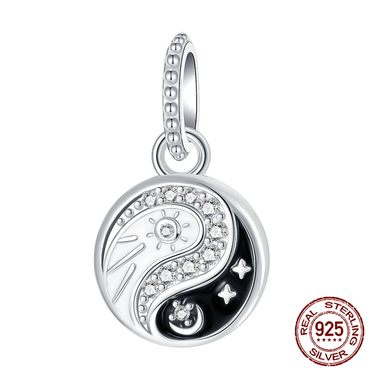 

925 Sterling Silver Yin-Yang Symbol Energy Balance and Harmony Pendant Charm Fit Original Charm Bracelets Women DIY Jewelry Gift