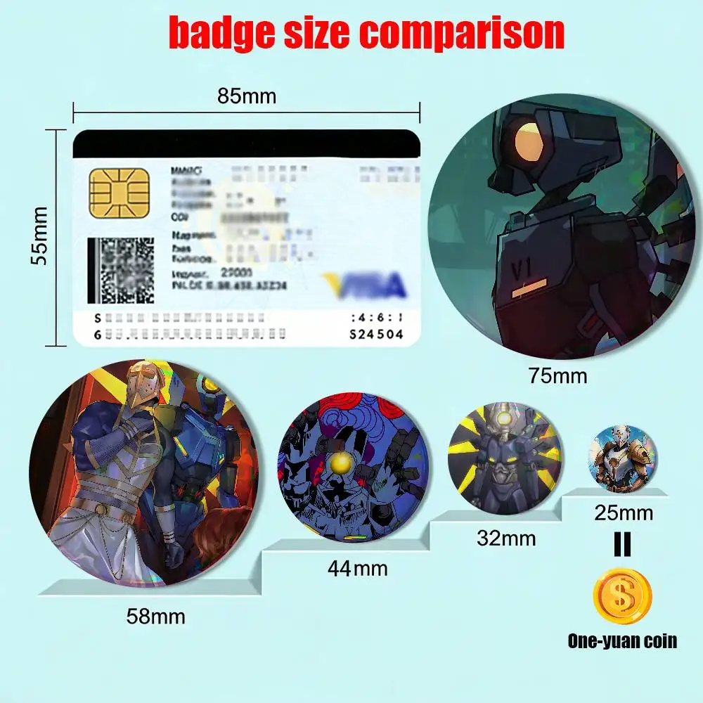 game Gabriel V1 2 ULTRAKILL Badge on Backpack Clothes decoration Tinplate Round Brooch Funny Custom Gifts for Friend
