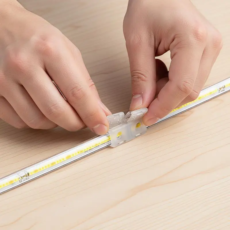 5 Pack COB LED Strip Connectors Stable Connection Transparent Shell Easy Use for Home Living Room Lighting Setup