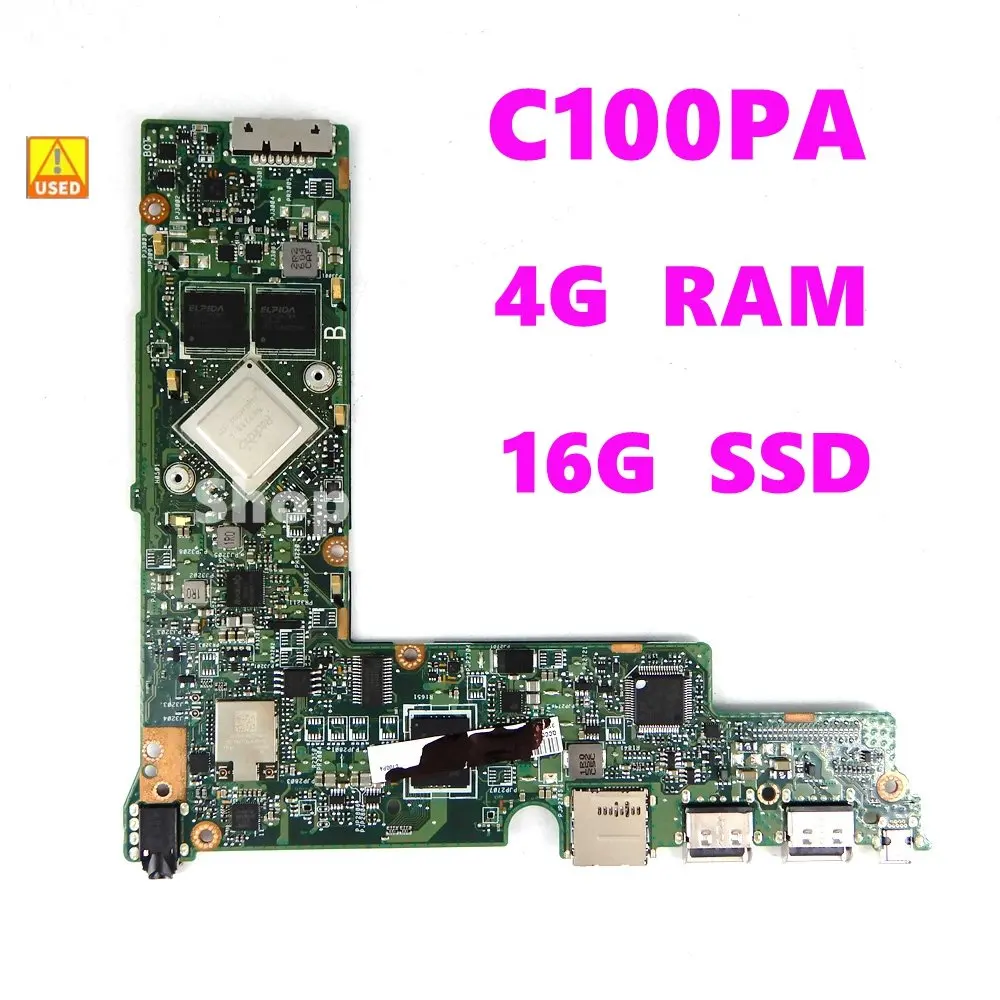 

C100PA 4GB RAM 16G EMMC Motherboard For Asus C100PA C100P C100 Laptop Mainboard 16GB EMMC Atom RK3288C Rev 2.0 Test OK Used