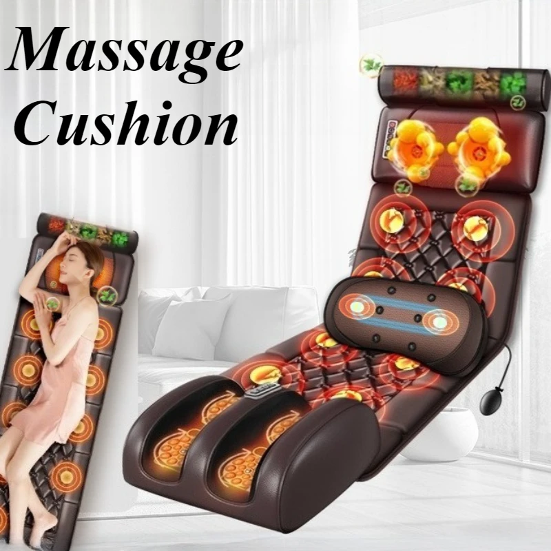 Physiotherapy Massage Cushion Electric Massage Backrest Cushion Vibrator Cervical Portable Folding Chair Full Body Heating Pad