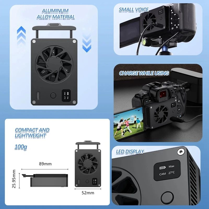 NEW-Camera Live Broadcast Radiator Micro-Single SLR Intelligent Semiconductor Cooling Cooling Ultra-Quiet Fan Cooling