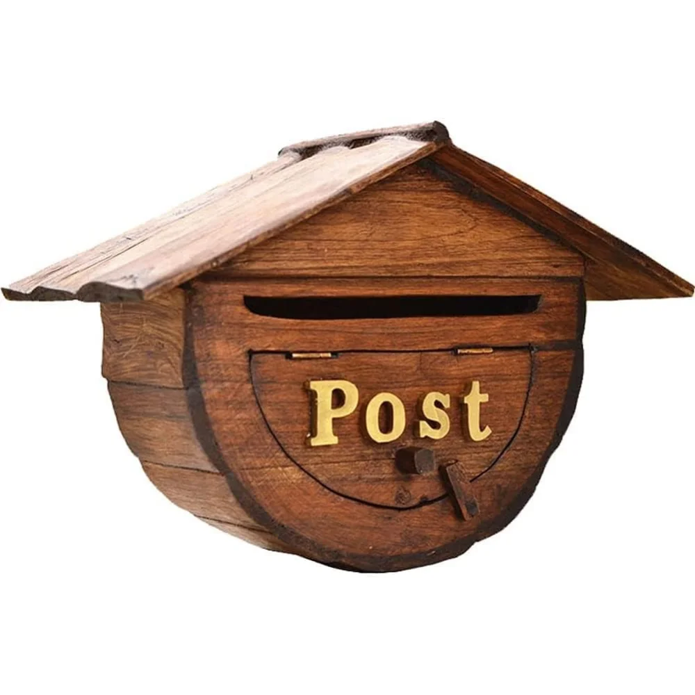 

Вилла из цельного дерева, деревянный почтовый ящик, настенный непромокаемый ящик для хранения домашнего интерьера в стиле ретро
