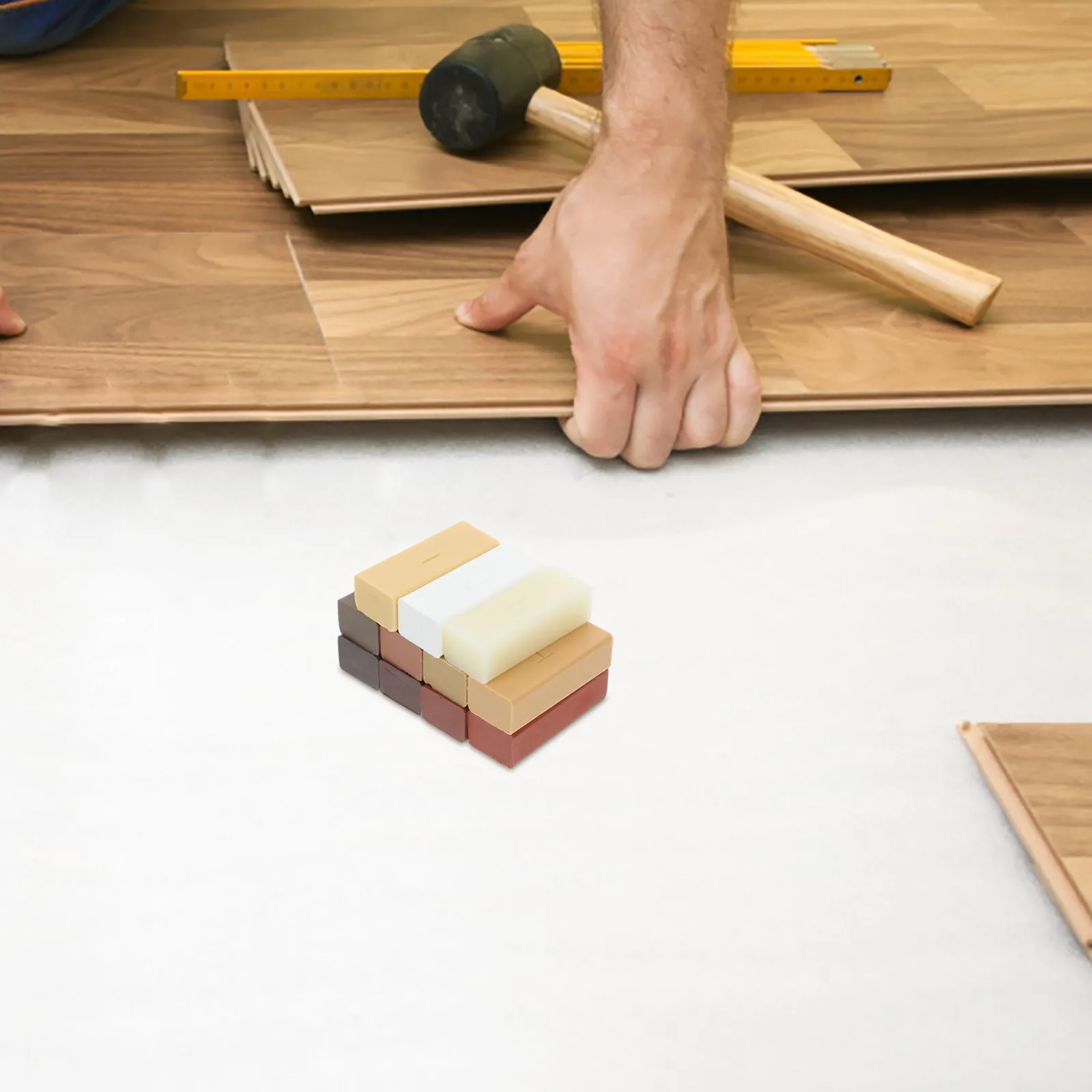 11Pcs Wood Floor Repair Wax Natural Color Floor Polish Wax Cover Scratches Cracks Holes Hardwood Laminate Vinyl Plank Furniture