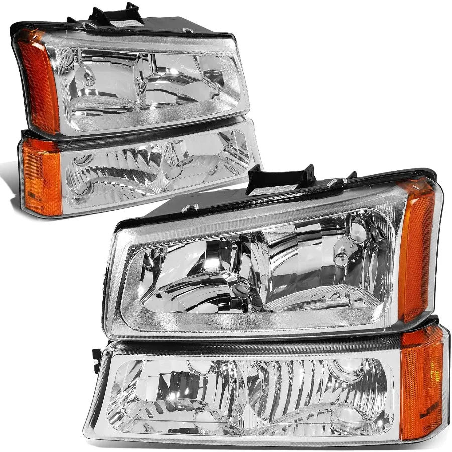 

Pair Headlight Assembly for 20032006 Chevy Silverado 1500 2500 3500 1500 HD 2500 HD Avalanche Models Without Factory Cladding C