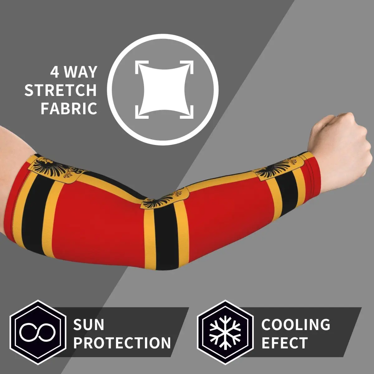 Германия DK Рейха Империя флага Рукава Мужчины Женщины Защита от солнца и ультрафиолета Татуировки Прикрытие Спорт Охлаждение Велоспорт