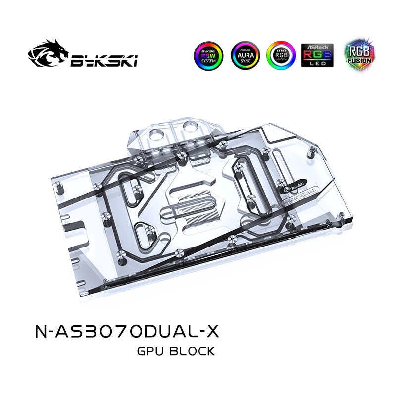 

Bykski Water Block Use for ASUS DUAL RTX3070 8G GPU Card / Full Cover Copper Radiator Block /A-RGB / RGB N-AS3070DUAL-X