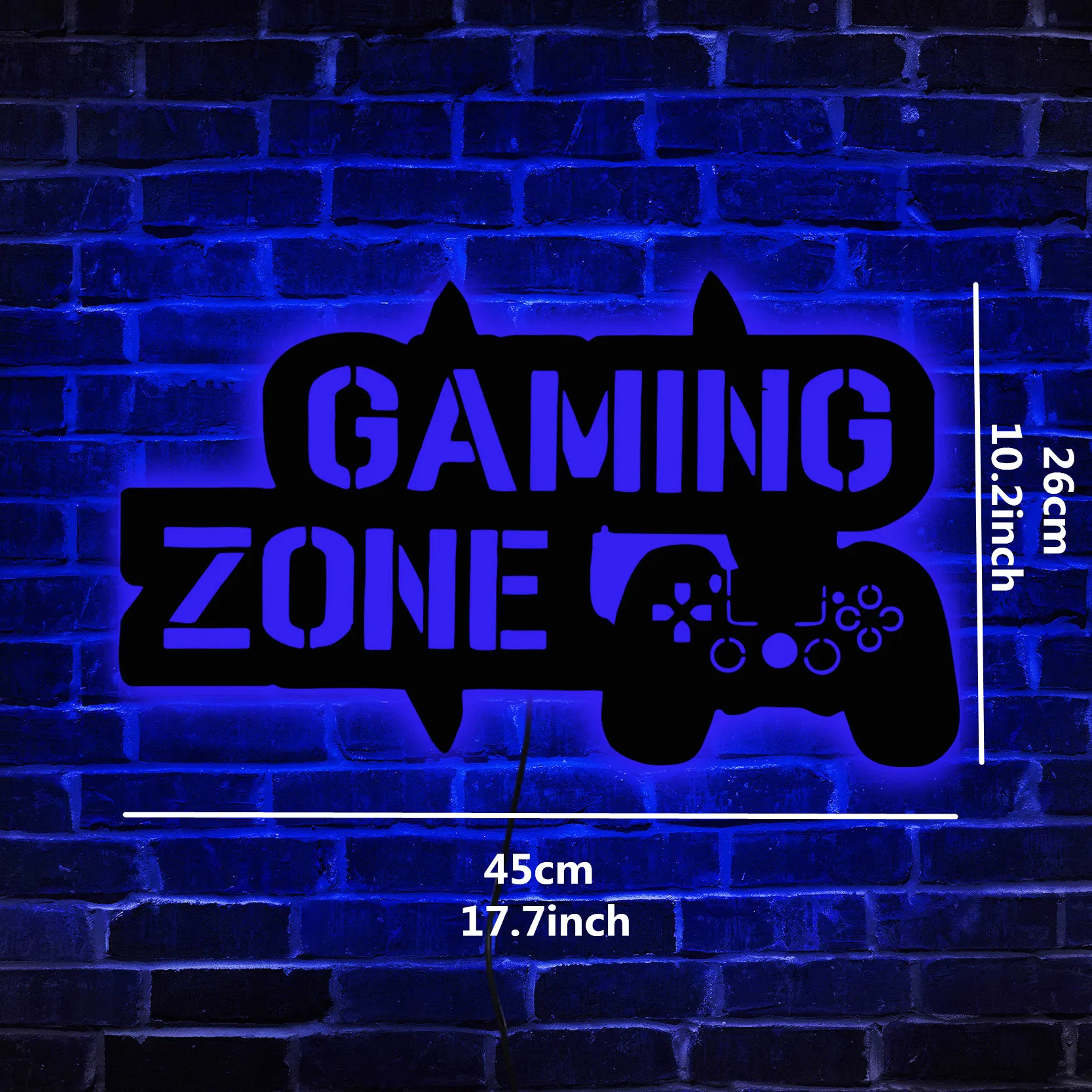 Gaming Zone LED Wooden Neon Sign USB Wall Lamp for Birthday Party Holiday Man Cave Bar Bedroom Game Room Decor Changeable Colors