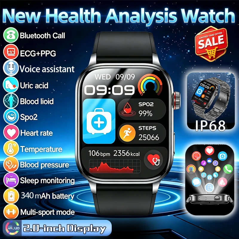 

Health Management SmartWatch ECG+PPG Blood Pressure Blood Oxygen Heart Rate Sleep Exercise Monitoring IP68 Waterproof SmartWatch