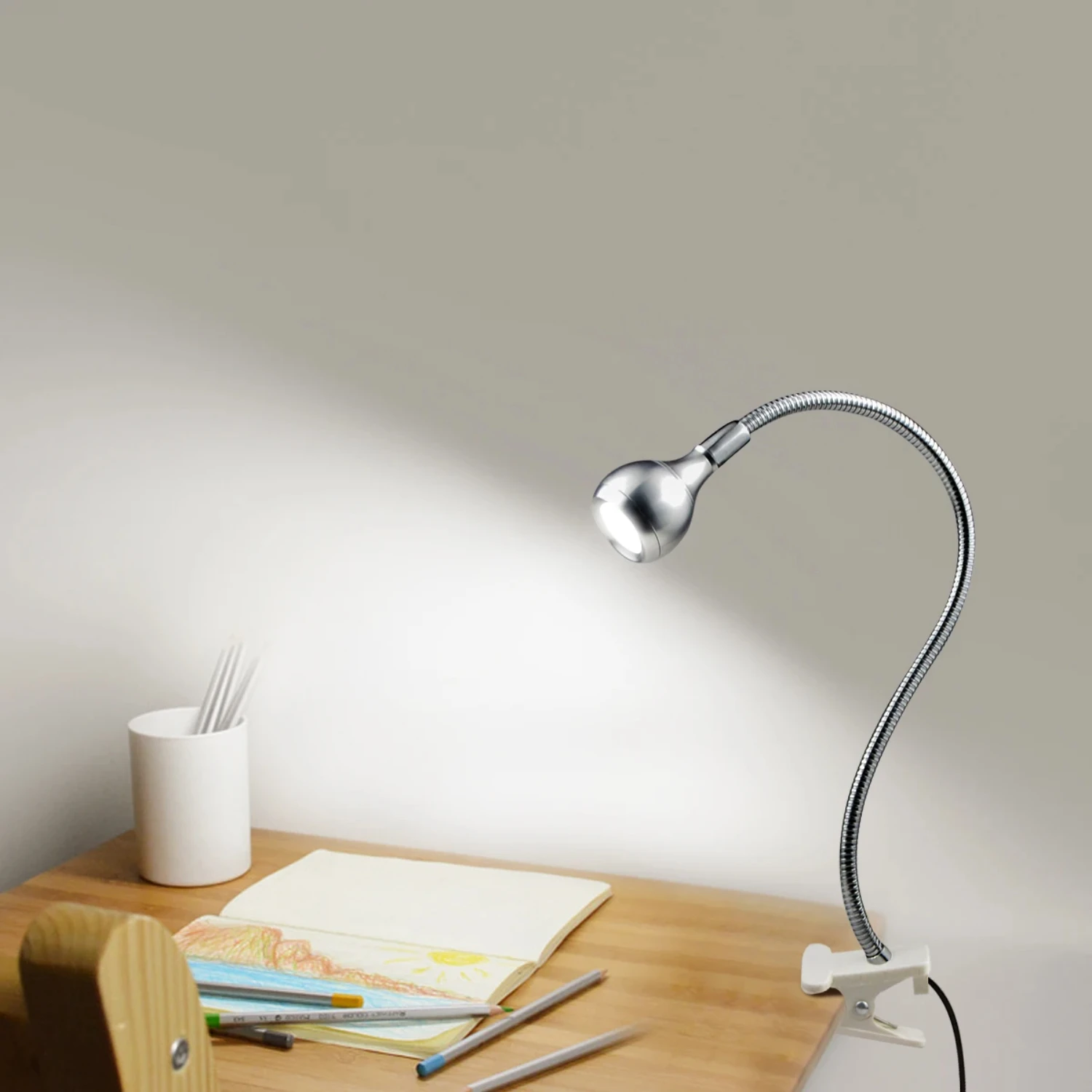 

USB Power Lamp Reading Book Light With Holder Clip Flexible Table Lamp Study Reading Lamps Bedside Table Bedroom Decor Nightlamp