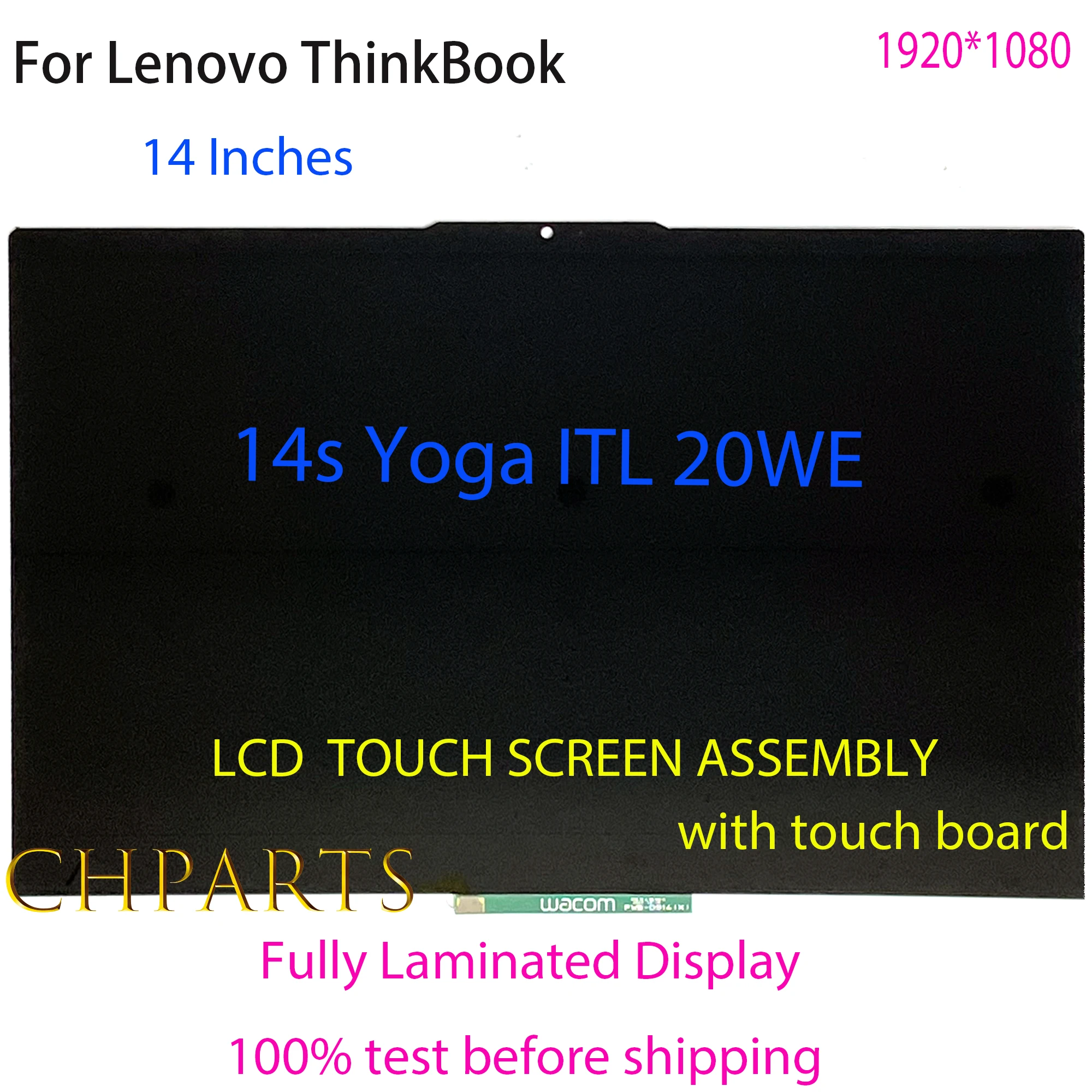Lcd Touch Screen Digitizer Assembly Substituição Display Laptop 14 Lenovo Thinkbook 14s Yoga Itl 20we 5d10s39686
