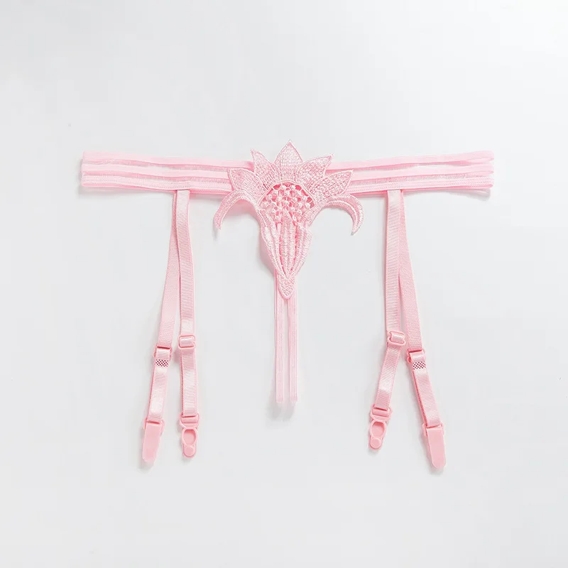 Women Crotchless Panties with Lace Garter Belts Clip Mini Thongs Cut Out Underwear Lingerie Underpant for Tight Hight Stocking