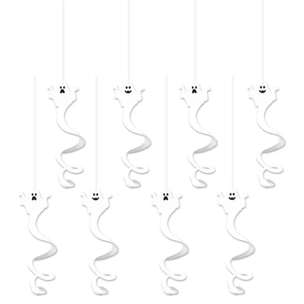 

8pcs Funny White Halloween Ghost Pendant Paper DIY Ghost Hanging Garland Spooky Ghost Ceiling Decoration Halloween Party