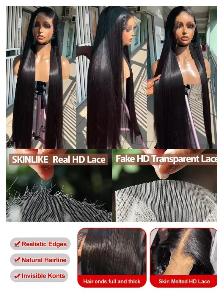 30 pollici 13x4 360 Hd trasparente pizzo dritto 5x5 parrucca frontale 200 densità parrucche anteriori brasiliane dei capelli umani per le donne pre pizzicate